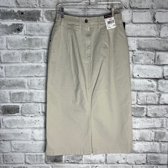 Vintage 90s Y2K Khaki Maxi Trouser Skirt NWT Size 6 - Picture 6 of 11